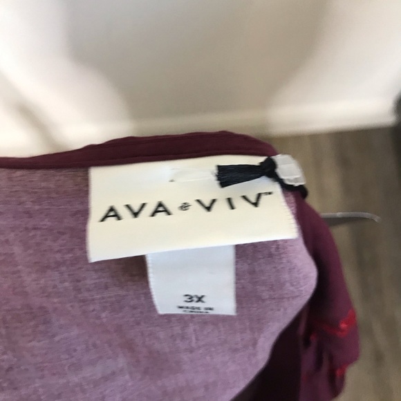 SOLD|NEW Ava & Viv Red Floral Maxi Boho Dress 3X - Picture 8 of 9